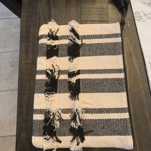 Black and Tan fringe clutch